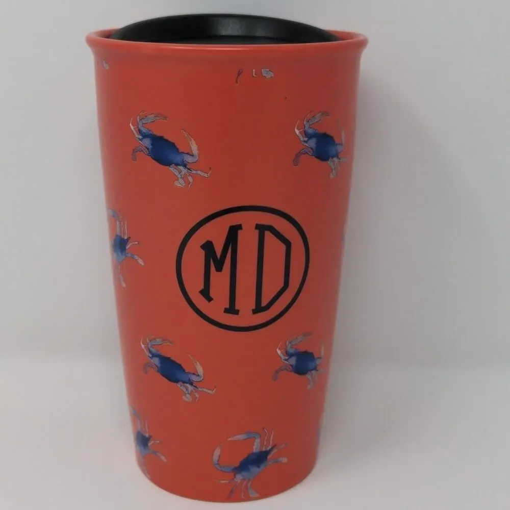 12-Oz Starbucks Collectible Maryland MD Crab Ceramic Coffee Tall Travel Mug Cup - Picture 1 of 7